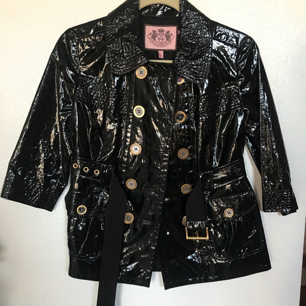Juicy Couture black crop trench coat
